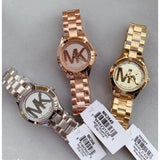 Buy Shop Michael Kors Slim Runway Rose Gold Dial Rose Gold Steel Strap Watch for Women - MK3549 USA Online