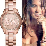 Buy Shop Michael Kors Slim Runway Rose Gold Dial Rose Gold Steel Strap Watch for Women - MK3549 USA Online