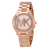 Buy Shop Michael Kors Slim Runway Rose Gold Dial Rose Gold Steel Strap Watch for Women - MK3549 USA Online