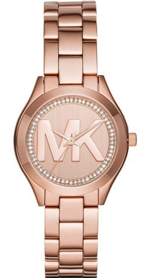 Buy Shop Michael Kors Slim Runway Rose Gold Dial Rose Gold Steel Strap Watch for Women - MK3549 USA Online