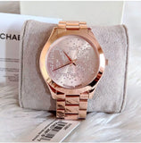 Buy Shop Michael Kors Slim Runway Rose Gold Dial Rose Gold Steel Strap Watch for Women - MK3591 USA Online