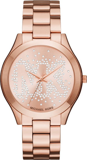 Buy Shop Michael Kors Slim Runway Rose Gold Dial Rose Gold Steel Strap Watch for Women - MK3591 USA Online