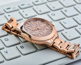 Buy Shop Michael Kors Slim Runway Rose Gold Dial Rose Gold Steel Strap Watch for Women - MK4658 USA Online