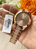 Buy Shop Michael Kors Slim Runway Rose Gold Dial Two Tone Steel Strap Watch for Women - MK4294 USA Online