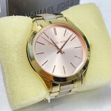 Buy Shop Michael Kors Slim Runway Rose Gold Dial Two Tone Steel Strap Watch for Women - MK4294 USA Online