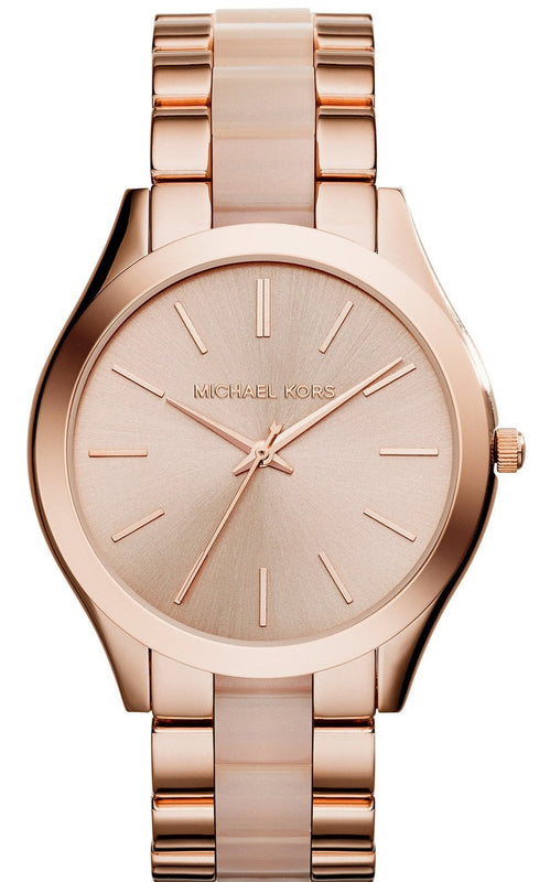 Buy Shop Michael Kors Slim Runway Rose Gold Dial Two Tone Steel Strap Watch for Women - MK4294 USA Online