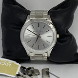 Buy Shop Michael Kors Slim Runway Silver Dial Silver Stainless Steel Strap Watch for Women - MK3178 USA Online