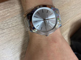 Buy Shop Michael Kors Slim Runway Silver Dial Silver Stainless Steel Strap Watch for Women - MK3178 USA Online