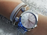 Buy Shop Michael Kors Slim Runway Silver Dial Silver Stainless Steel Strap Watch for Women - MK3178 USA Online