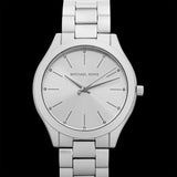 Buy Shop Michael Kors Slim Runway Silver Dial Silver Steel Strap Watch For Women - MK4502 USA Online