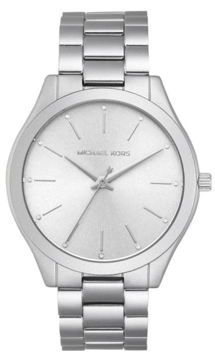 Buy Shop Michael Kors Slim Runway Silver Dial Silver Steel Strap Watch For Women - MK4502 USA Online