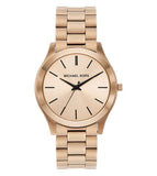Buy Shop Michael Kors Slim Runway Three-Hand Gold Dial Gold Steel Strap Watch for Women - MK9122 USA Online
