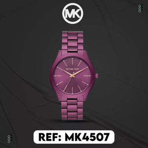 Buy Shop Michael Kors Slim Runway Quartz Purple Dial Purple Steel Strap Watch For Women - MK4507 USA Online