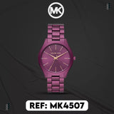 Buy Shop Michael Kors Slim Runway Quartz Purple Dial Purple Steel Strap Watch For Women - MK4507 USA Online
