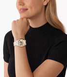 Buy Shop Michael Kors Slim Runway Three Hand Silver Dial Two Tone Steel Strap Watch For Women - MK4735 USA Online