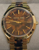 Buy Shop Michael Kors Slim Runway Tortoise Shell Dial Two Tone Steel Strap Watch for Women - MK4284 USA Online
