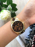 Buy Shop Michael Kors Slim Runway Tortoise Shell Dial Two Tone Steel Strap Watch for Women - MK4284 USA Online