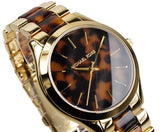Buy Shop Michael Kors Slim Runway Tortoise Shell Dial Two Tone Steel Strap Watch for Women - MK4284 USA Online