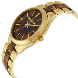 Buy Shop Michael Kors Slim Runway Tortoise Shell Dial Two Tone Steel Strap Watch for Women - MK4284 USA Online