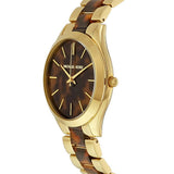 Buy Shop Michael Kors Slim Runway Tortoise Shell Dial Two Tone Steel Strap Watch for Women - MK4284 USA Online