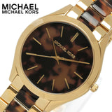 Buy Shop Michael Kors Slim Runway Tortoise Shell Dial Two Tone Steel Strap Watch for Women - MK4284 USA Online