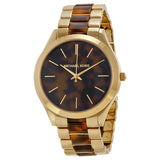 Buy Shop Michael Kors Slim Runway Tortoise Shell Dial Two Tone Steel Strap Watch for Women - MK4284 USA Online