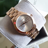 Buy Shop Michael Kors Slim Runway White Dial Rose Gold Steel Strap Watch For Women - MK3804 USA Online