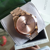Buy Shop Michael Kors Slim Runway White Dial Rose Gold Steel Strap Watch For Women - MK3804 USA Online