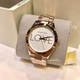 Buy Shop Michael Kors Slim Runway White Dial Rose Gold Steel Strap Watch For Women - MK3804 USA Online