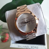 Buy Shop Michael Kors Slim Runway White Dial Rose Gold Steel Strap Watch For Women - MK3804 USA Online