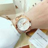 Buy Shop Michael Kors Slim Runway White Dial Rose Gold Steel Strap Watch For Women - MK3804 USA Online
