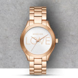 Buy Shop Michael Kors Slim Runway White Dial Rose Gold Steel Strap Watch For Women - MK3804 USA Online