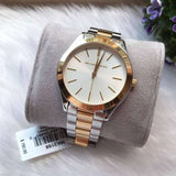 Buy Shop Michael Kors Slim Runway White Dial Two Tone Steel Strap Watch for Women - MK3204 USA Online