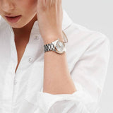 Buy Shop Michael Kors Slim Runway White Dial Two Tone Steel Strap Watch for Women - MK3204 USA Online