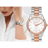 Buy Shop Michael Kors Slim Runway White Dial Two Tone Watch for Women - MK3204B USA Online