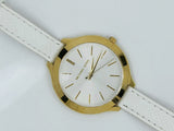 Buy Shop Michael Kors Slim Runway White Dial White Leather Strap Watch For Women - MK2273 USA Online