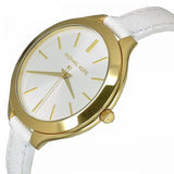 Buy Shop Michael Kors Slim Runway White Dial White Leather Strap Watch For Women - MK2273 USA Online