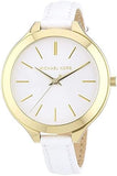 Buy Shop Michael Kors Slim Runway White Dial White Leather Strap Watch For Women - MK2273 USA Online