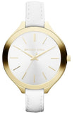 Buy Shop Michael Kors Slim Runway White Dial White Leather Strap Watch For Women - MK2273 USA Online