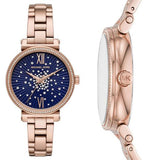 Buy Shop Michael Kors Sofie Analog Quartz Blue Dial Rose Gold Steel Strap Watch For Women - MK3971 USA Online