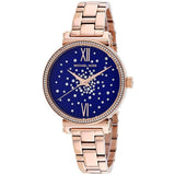 Buy Shop Michael Kors Sofie Analog Quartz Blue Dial Rose Gold Steel Strap Watch For Women - MK3971 USA Online