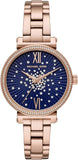 Buy Shop Michael Kors Sofie Analog Quartz Blue Dial Rose Gold Steel Strap Watch For Women - MK3971 USA Online