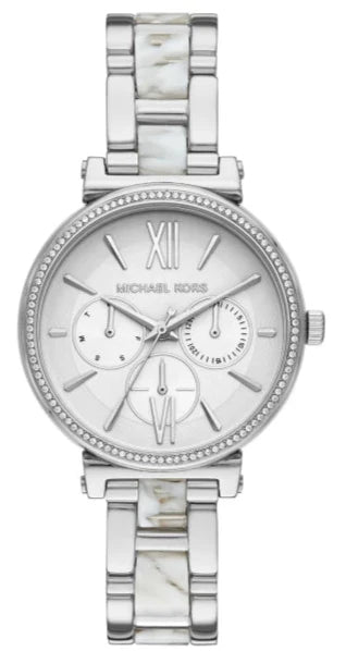 Buy Shop Michael Kors Sofie Analog White Dial Silver Steel Strap Watch For Women - MK4345 USA Online