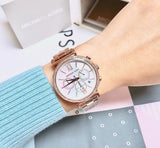 Buy Shop Michael Kors Sofie Chronograph Mother of Pearl White Dial Rose Gold Steel Strap Watch For Women - MK6576 USA Online