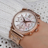Buy Shop Michael Kors Sofie Chronograph Mother of Pearl White Dial Rose Gold Steel Strap Watch For Women - MK6576 USA Online