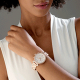 Buy Shop Michael Kors Sofie Chronograph Mother of Pearl White Dial Rose Gold Steel Strap Watch For Women - MK6576 USA Online