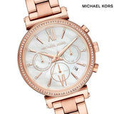 Buy Shop Michael Kors Sofie Chronograph Mother of Pearl White Dial Rose Gold Steel Strap Watch For Women - MK6576 USA Online