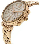 Buy Shop Michael Kors Sofie Chronograph Mother of Pearl White Dial Rose Gold Steel Strap Watch For Women - MK6576 USA Online