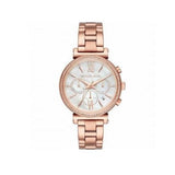 Buy Shop Michael Kors Sofie Chronograph Mother of Pearl White Dial Rose Gold Steel Strap Watch For Women - MK6576 USA Online