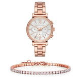 Buy Shop Michael Kors Sofie Chronograph Mother of Pearl White Dial Rose Gold Steel Strap Watch For Women - MK6576 USA Online